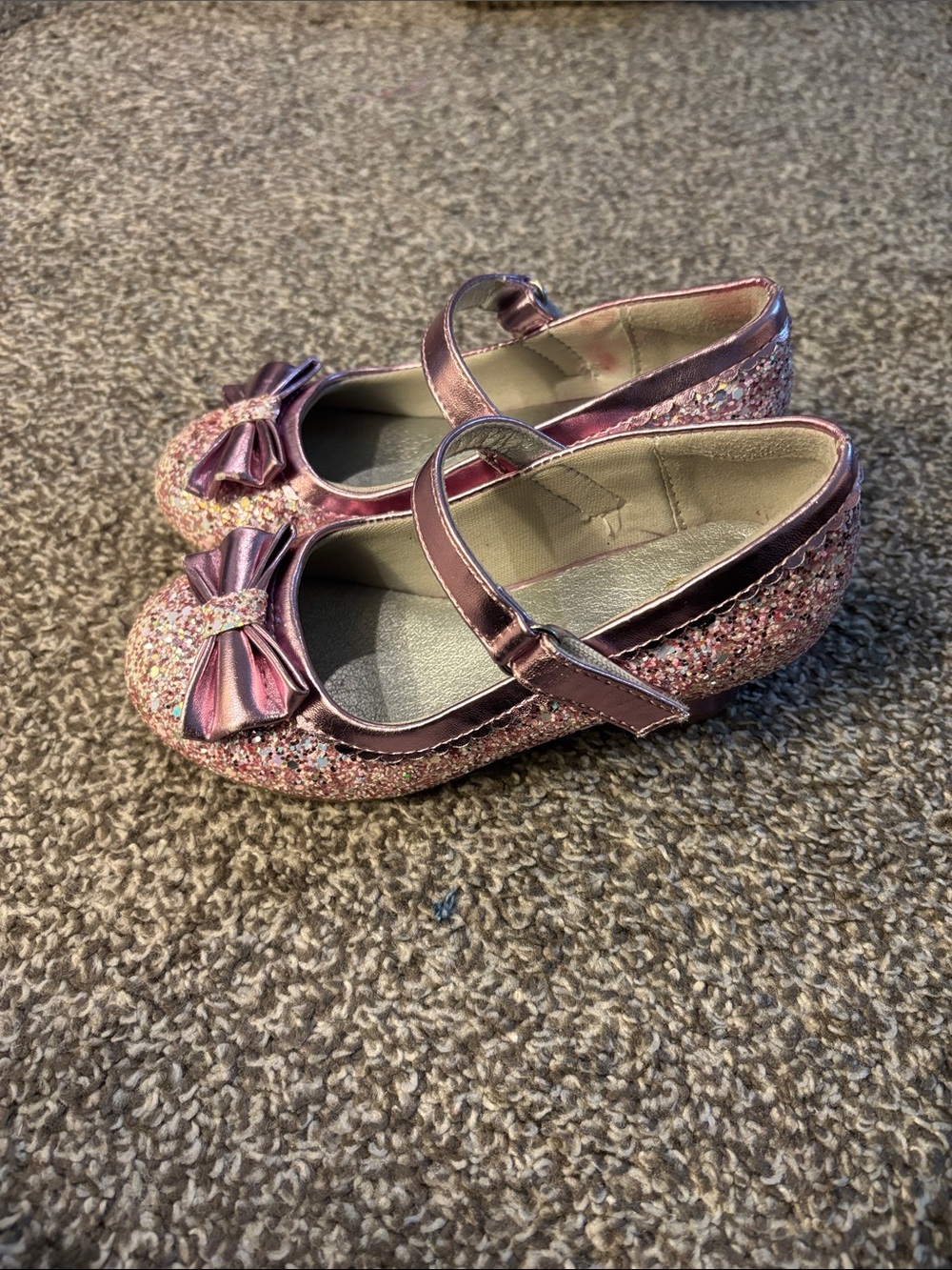 Girls Glitter Bow Mary Jane Shoes - Pink - Picture 4 of 5